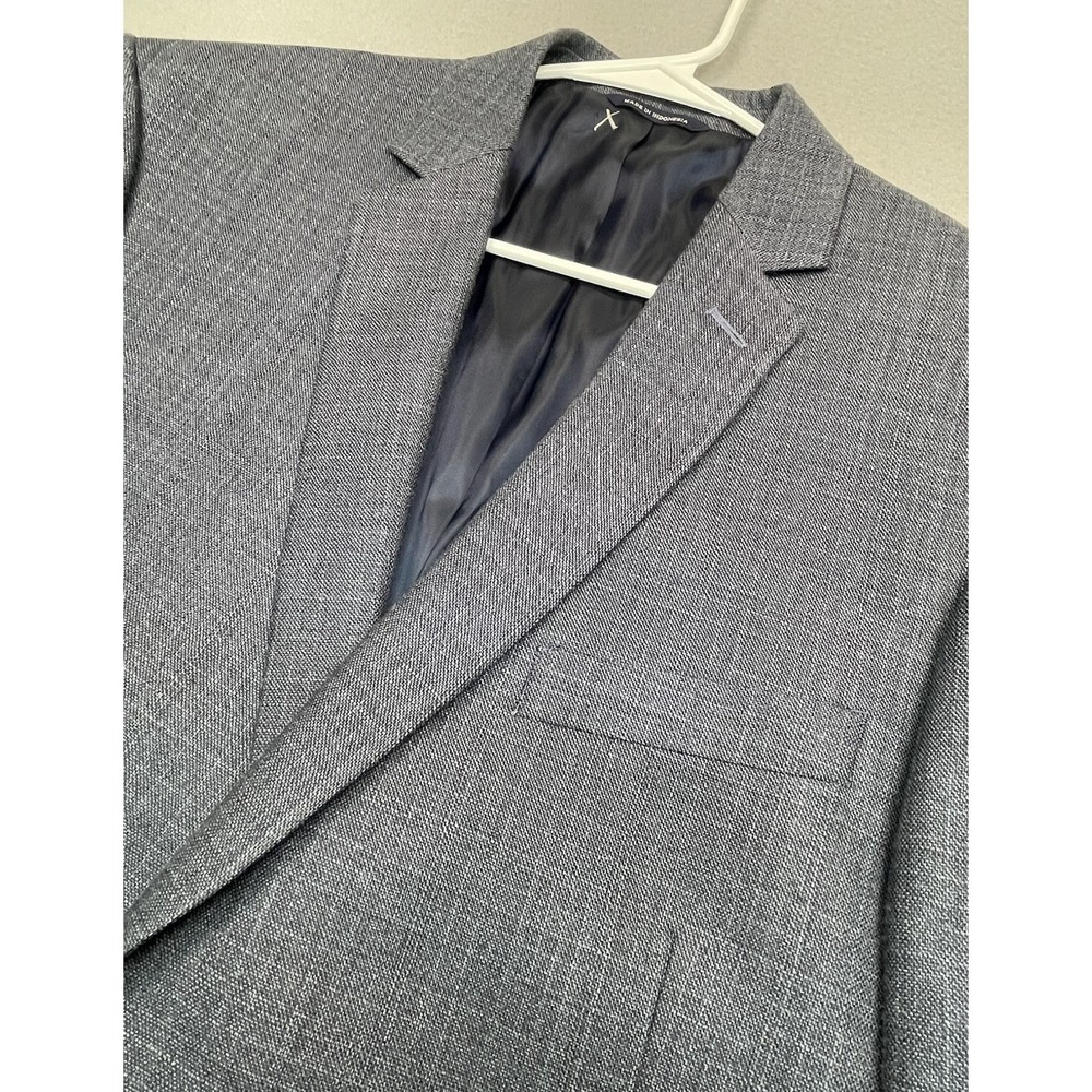 Ralph Lauren Silk Blazer Jacket 46R Wool Blue Plaid Single Breasted Vented EUC - Picture 2 of 14